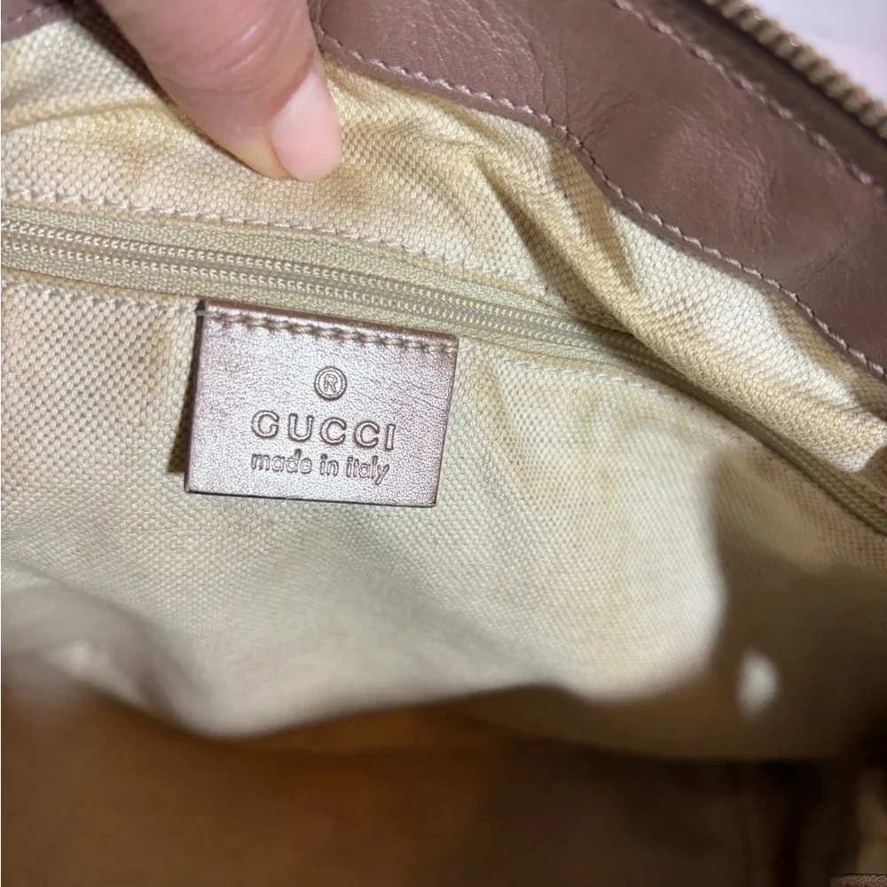 Metallic Blush Guccissima Leather Handbag